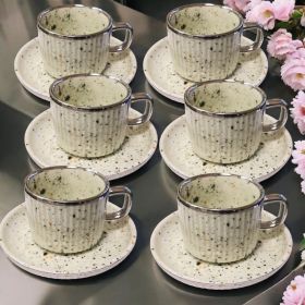 СЕРВИЗ ЗА КАФЕ / 6 чаши +6 чинийки / - ПРОЛЕТНИ ТРЕПТЕНИЯ В ЦВЕТОВЕ