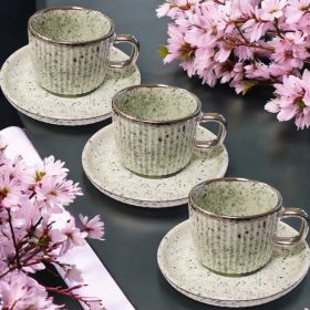 СЕРВИЗ ЗА КАФЕ / 6 чаши +6 чинийки / - ПРОЛЕТНИ ТРЕПТЕНИЯ В ЦВЕТОВЕ