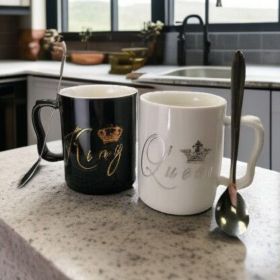 КОМПЛЕКТ ОТ 2 броя ЧАШИ С ЛЪЖИЧКИ - КРАЛСКИ ТИТЛИ