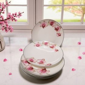 КОМПЛЕКТ СЕРВИЗ ЗА КАФЕ / 6 ЧАШИ И 6 ЧИНИЙКИ /  И СЕРВИЗ ЗА ТОРТА / 6 ЧИНИИ /  - МЕЧТАНА ОРХИДЕЯ