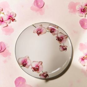 КОМПЛЕКТ СЕРВИЗ ЗА КАФЕ / 6 ЧАШИ И 6 ЧИНИЙКИ /  И СЕРВИЗ ЗА ТОРТА / 6 ЧИНИИ /  - МЕЧТАНА ОРХИДЕЯ