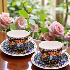 КОМПЛЕКТ ОТ 2 ЧАШИ И 2 ЧИНИЙКИ - ПЕСЕНТА НА СЛАВЕЯ син декор