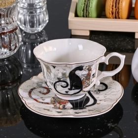 КОМПЛЕКТ ОТ 2 ЧАШИ И 2 ЧИНИЙКИ - ЧЕРНА КОТКА, БЯЛ КОТАРАК