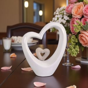 НАСТОЛНА ДЕКОРАЦИЯ ДВЕ СЪРЦА В ЕДНО - СЛЕДИ ПО ПЯСЪКА