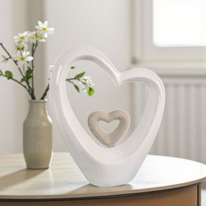 НАСТОЛНА ДЕКОРАЦИЯ ДВЕ СЪРЦА В ЕДНО - СЛЕДИ ПО ПЯСЪКА