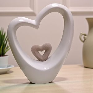 КОМПЛЕКТ ОТ СВЕЩНИК И ДЕКОРАЦИЯ СЪРЦА - СЛЕДИ ПО ПЯСЪКА