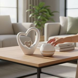 КОМПЛЕКТ ОТ СВЕЩНИК И ДЕКОРАЦИЯ СЪРЦА - СЛЕДИ ПО ПЯСЪКА