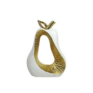 ДЕКОРАЦИЯ СТИЛИЗИРАНА КРУША 25см - ИЗКУСТВО В БЯЛО И ЗЛАТО