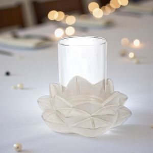 СВЕЩНИК ЛОТОС - КЕРАМИКА В БЯЛО