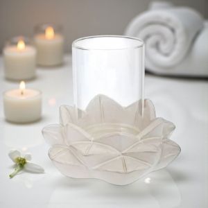 СВЕЩНИК ЛОТОС - КЕРАМИКА В БЯЛО
