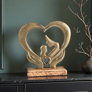 АРТ СТАТУЕТКА ДЪРВО И МЕТАЛ - НЕЖНОСТ В МАЙЧИНА ПРЕГРЪДКА