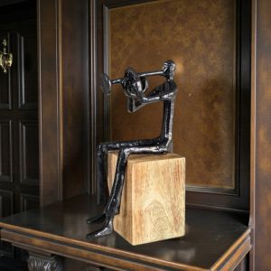 АРТ СТАТУЕТКА ДЪРВО И МЕТАЛ - МУЗИКА ОТ СЪРЦЕТО 