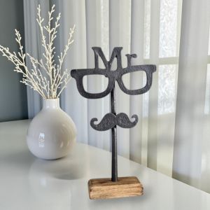 АРТ СТАТУЕТКА ДЪРВО И МЕТАЛ "МИСТЪР" - ГОСПОДАР НА ВРЕМЕТО 