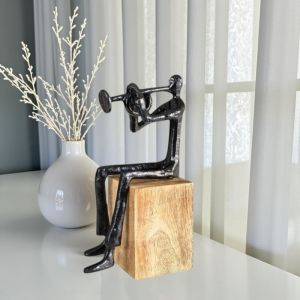 АРТ СТАТУЕТКА ДЪРВО И МЕТАЛ - МУЗИКА ОТ СЪРЦЕТО 