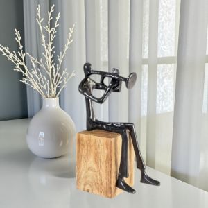 АРТ СТАТУЕТКА ДЪРВО И МЕТАЛ - МУЗИКА ОТ СЪРЦЕТО 