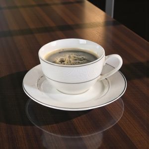 ЛУКСОЗЕН СЕРВИЗ ЗА КАФЕ / ЧАЙ 6 чаши+6 чинийки - БЯЛА НЕЖНОСТ