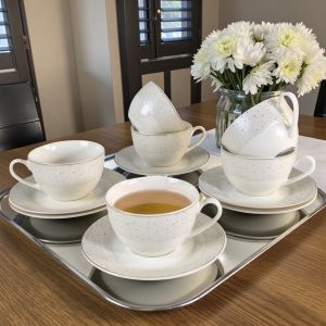 ЛУКСОЗЕН СЕРВИЗ ЗА КАФЕ/ЧАЙ 6 чаши+6 чинийки - НЕЖНА ХАРМОНИЯ