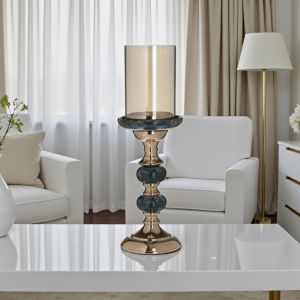 Свещник в златисто и тюркоаз