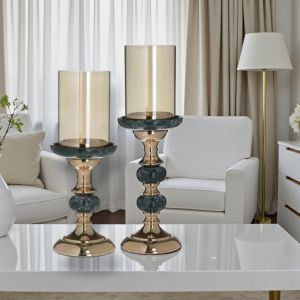 Свещник в златисто и тюркоаз