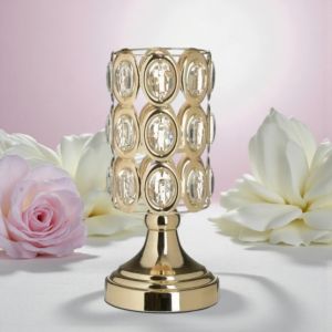 Свещник с бели камъни - голям