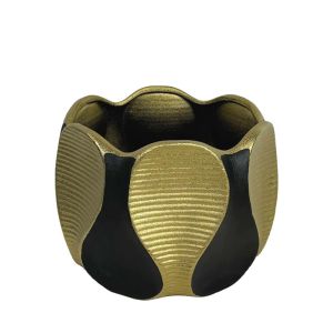 СТИЛНА ВАЗА / КУПА  23см - ИЗКУСТВО В ЧЕРНО И ЗЛАТО