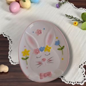 ВЕЛИКДЕНСКО ПЛАТО  ОВАЛ  /средно/ -  РОЗОВИ УСМИВКИ И ЦВЕТЯ