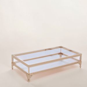 ПЛАТО / ПОДНОС ПРАВОЪГЪЛЕН - МЕДНИ РАМКИ 