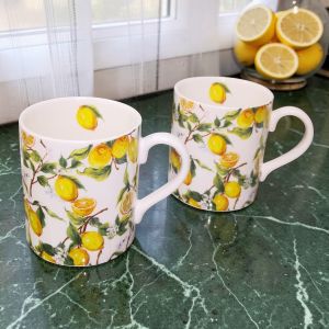 КОМПЛЕКТ ОТ 2 броя ЧАШИ В ПОДАРЪЧНА КУТИЯ - ЛИМОНИ, ЛИМОНАДА, ЛИМОНЧЕЛО