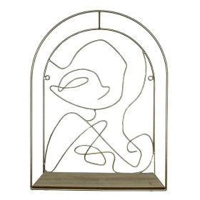 СТЕННА ЕТАЖЕРКА С МЕТАЛНА ОРНАМЕНТИКА ЛИЦЕ НА ЖЕНА